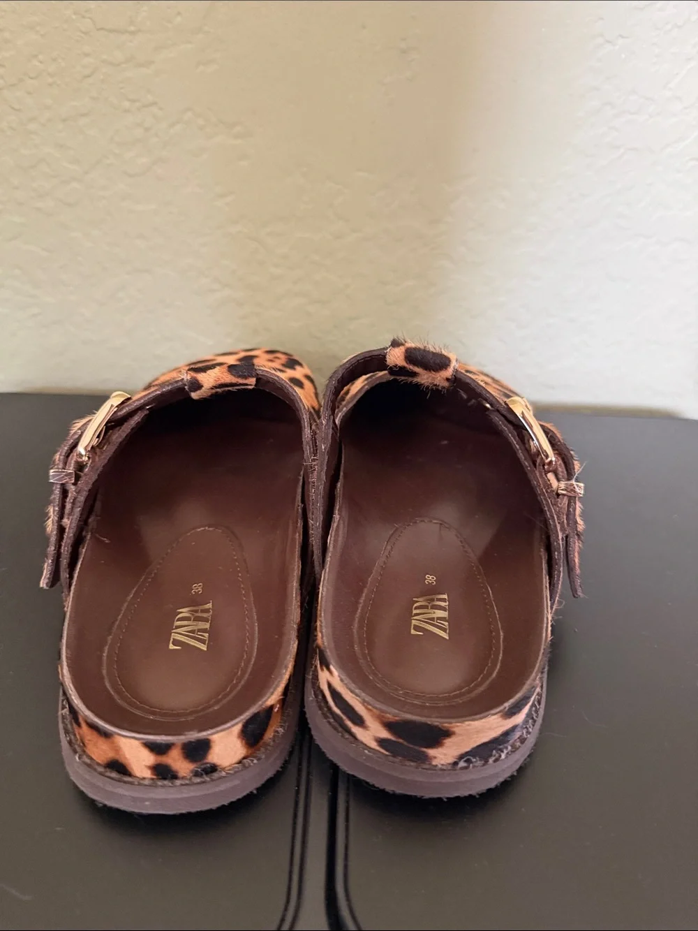 Zara leopard print Mary Jane clogs Size 38 - Picture 5 of 6